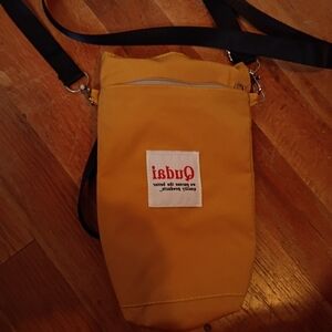 Yellow Nylon Shoulder Pouch – Adjustable Strap – Lightweight Everyday Bag